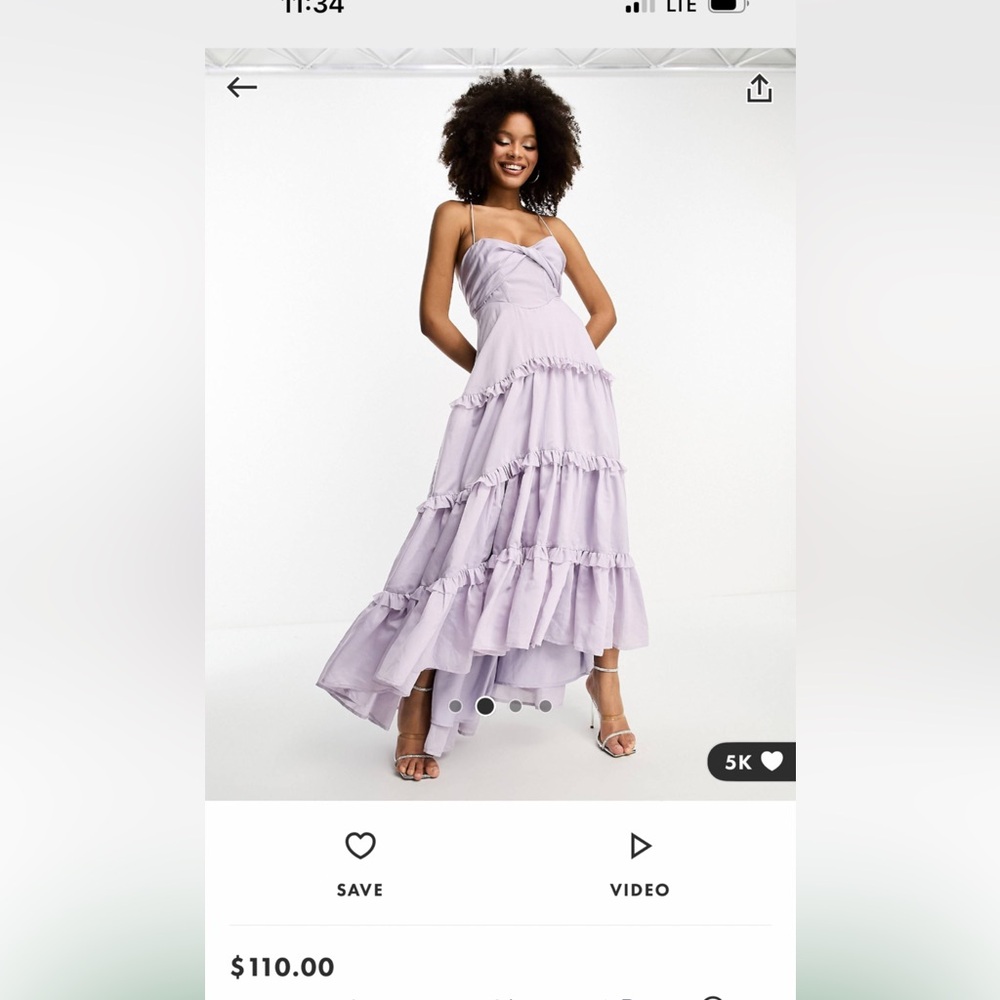 ASOS Design Twist Front Tiered babydoll Maxi Dress